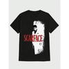 2026 Men's Movie Pattern T-shirt Art Trend Thick Cotton Round-neck T-shirt Red Text Shirt
