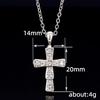 Women Sparkling Stone Cross Pendant Necklace Elegant Minimalist Faith Inspired Chain
