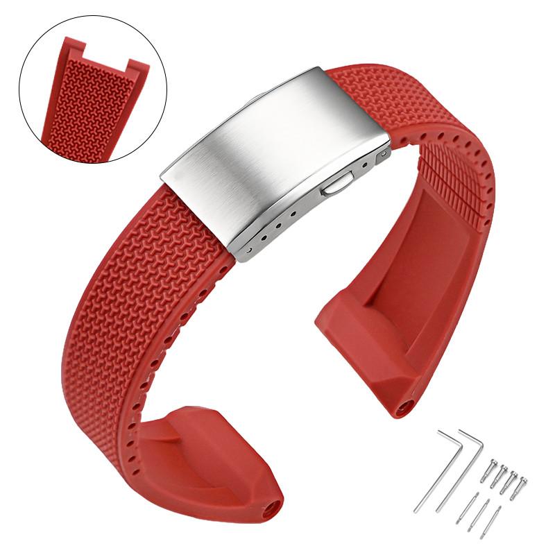 

Для часов Casio Steel Heart Ремешок Складная застежка GST-210/W300/B100 /S110 Резиновый ремешок Ремешок для часов красный