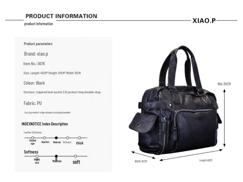 Men's Business Casual Crossbody Laptop Briefcase & Backpack