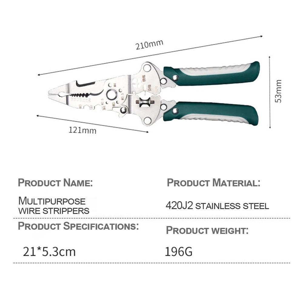 Multifunctional Foldable Wire Stripper Crimper Cable Cutter Pliers Electrician Cable Cutting Wiring Pulling Stripping Tools