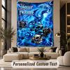 Skull Gothic (1) Theme Personalized Tapestry Custom Name Text Wall Hanging Tapestry Home Background Decoration