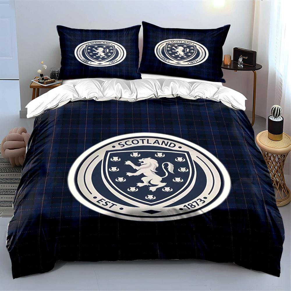 Set Biancheria da Letto Leone Cresta Scozia Set Copripiumino Copripiumino Federe (1 * Copripiumino 2 * Federe, senza piumino)