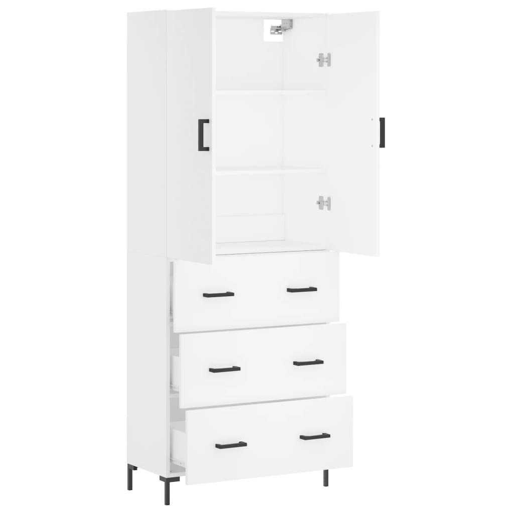 Highboard White 69.5 x 34 x 180 cm Particleboard