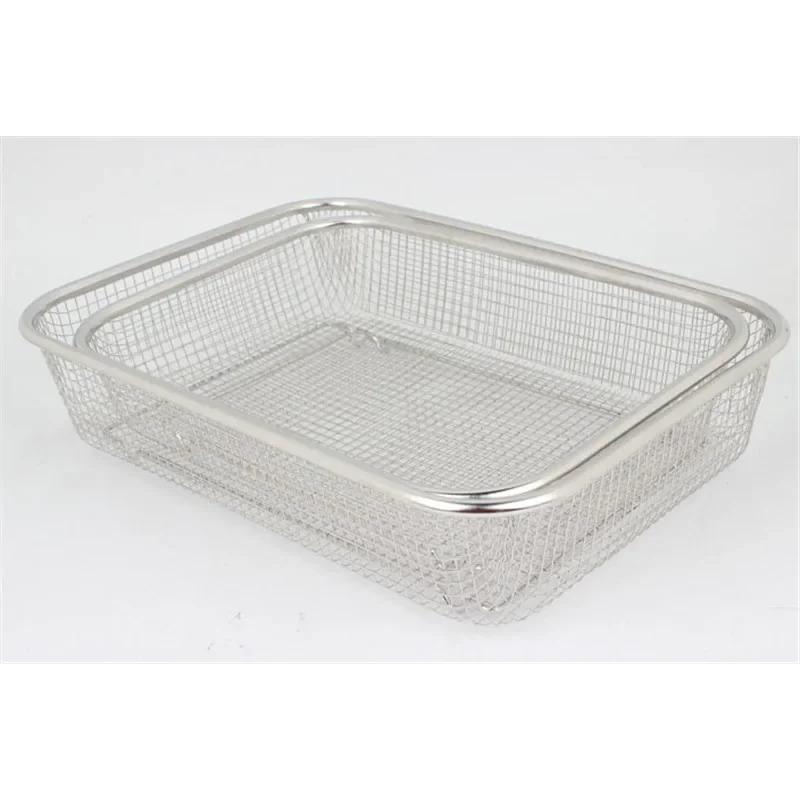 Quadratisch dick Edelstahl Rechteck Gemüse Obst Waschen Küchenutensil Sieb Küchenspüle Waschkorb Für Die Küche