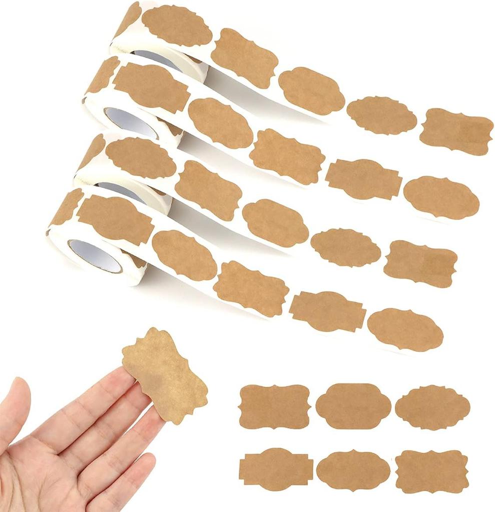 Naklejki z papieru Kraft Puste etykiety Ręcznie robione artykuły papiernicze Etykiety na prezenty Papier dekoracyjny Etykieta na słoik z przyprawami Naklejka do zaklejania kopert DIY