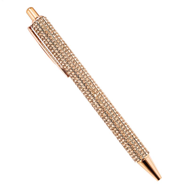 Fine 1.0mm Gel Pen Rhinestone Ballpoint Pen Rose Gold Luxury Pen Sparkly Crystal Writing Pen Student School Office Stationery