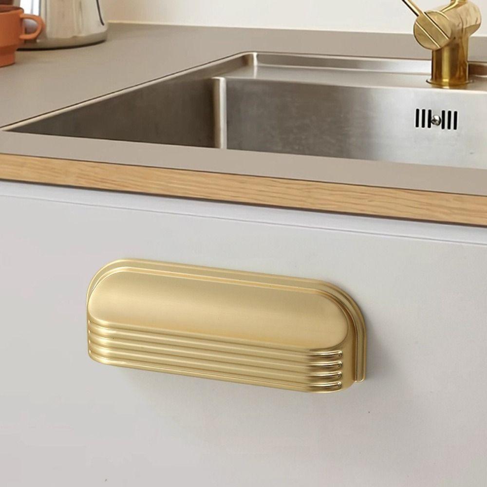Zinc Alloy Material Drawer Pulls Curved Edges Design Drawer Handles Kitchen Cabinets