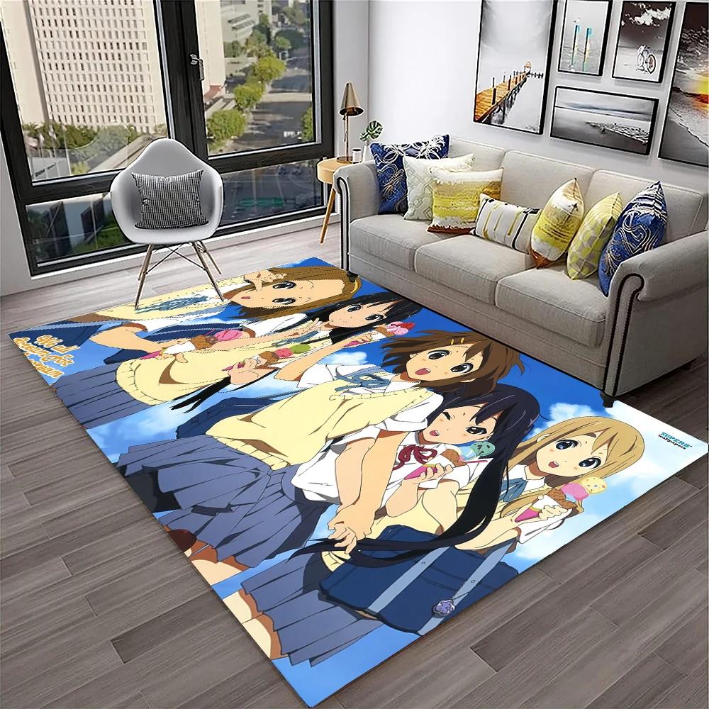 Kawaii Girls K-ON Cartoon Cute Lolita Carpet Rug for Home Living Room Bedroom Sofa Doormat Decor,kid Area Rug Non-slip Floor Mat