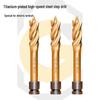 High-Speed Titanium-Plated Step Drill Bit for Electric Wrench - High-Hardness Wood Hole Opener and Extended Drilling Tool.