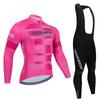 Tour De Italy D'ITALIA Men's Cycling Set Long Sleeve Jersey Quick-Dry Road Bike Suit with Pockets Spring Autumn Cycling Clothing