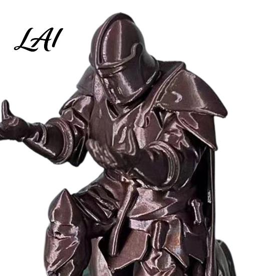 Scratch-resistant Desk Accessory Kneeling Knight Pen Holder 3D Printed Armor Warrior Unique Ninja Decor Organizer Executive Rest for Office,