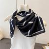 Simple Large Checkered Faux Silk Printed Square Scarf Shawl Neckerchief High-end Tie-on Small Square Headscarf Silk Scarf