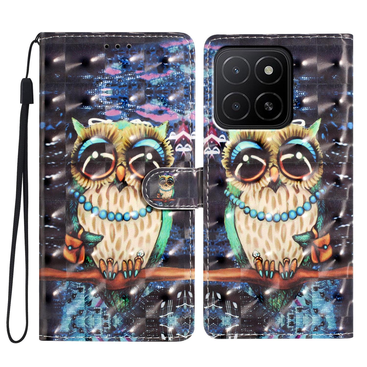 

For Honor X5b/X5b Plus Case PU Leather Wallet Phone Cover 3D Pattern Printing F