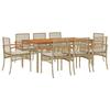 VidaXL Ensemble à Manger de Jardin avec Coussins 9 pcs, Table et Chaise de Terrasse, Meubles de Patio, Mobilier d'Extérieur, 3213583
