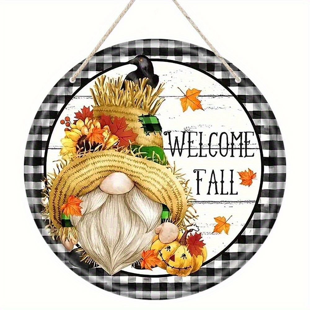 

2d Плоский 20*20см, Осеннее Украшение Дома, Добро Пожаловать Осень, Круглое Деревянное Лого Гнома, Креативные Декоративные Таблички, для Дома, Сада, Спальни, Декора для Бара. 20*20cm