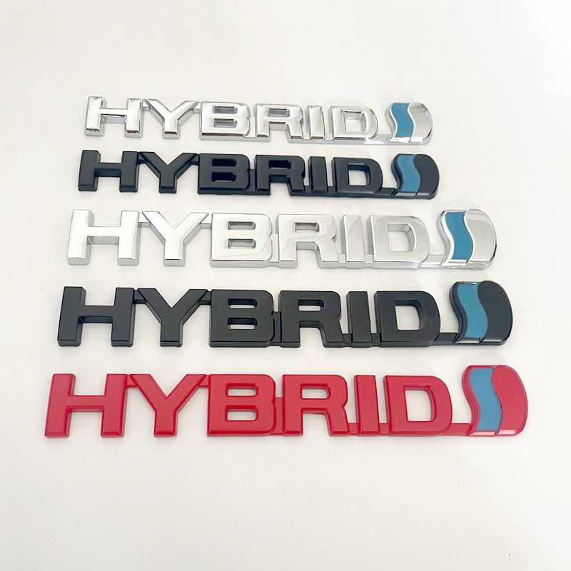 3D Metal HYBRID Logo Side Fender Rear Trunk Emblem Badge Car Sticker Decals For Toyota Prius Camry Crown Auris Rav4s TRD