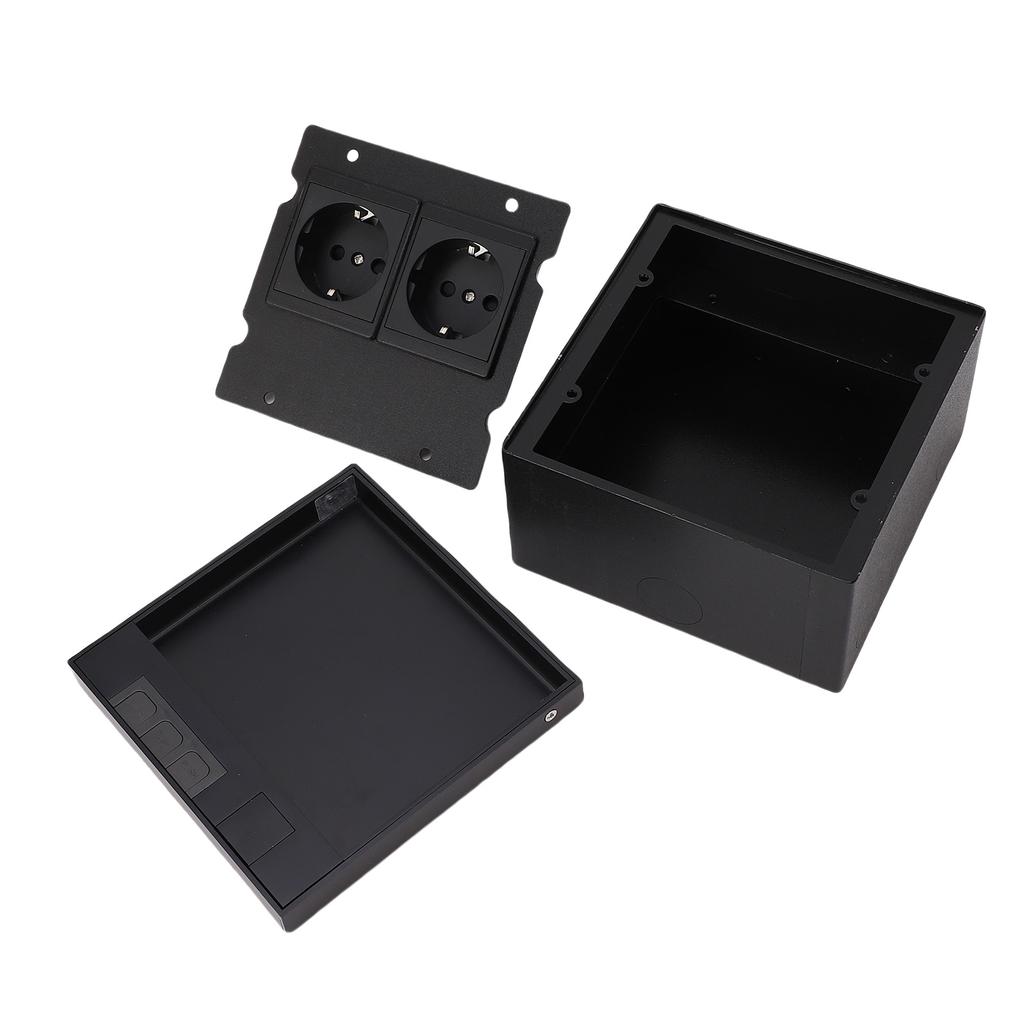Recessed Floor Socket Box Kit 16A 4000W 2 Receptacles Recessed Floor Electrical Outlet with Flip Lid