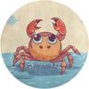 Sommer Cartoon Krabbe Runder Teppich Waschbare Teppiche Innen Kreis Fußmatte Weicher Rutschfester Teppich für Wohnzimmer Schlafzimmer Esszimmer