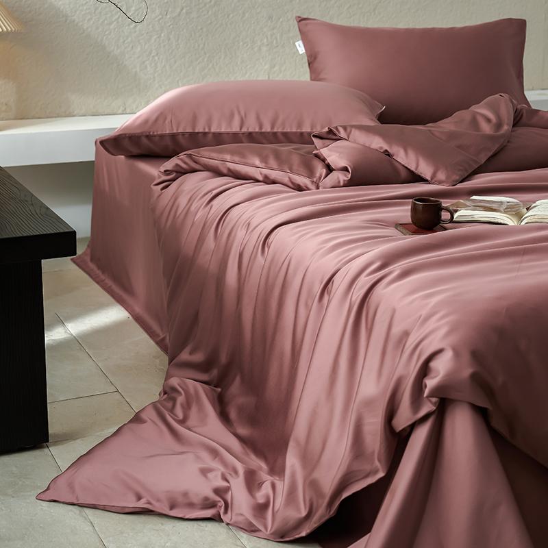 Hochwertiges Bettwäscheset aus 65 % Lyocellfaser und 35 % Baumwolle, Queen-Size-Bettwäscheset mit frischem Naturpflanzenmuster und Bettlaken, Steppdeckenbezug und Kissenbezug