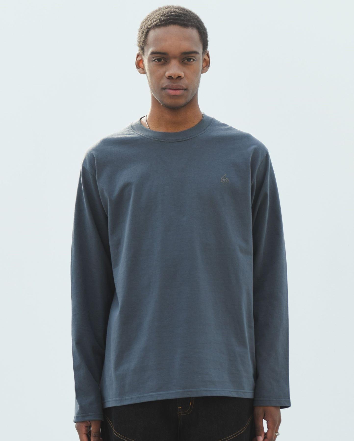 Bajubiju Logo Print Long Sleeve [Chacoal] Xl