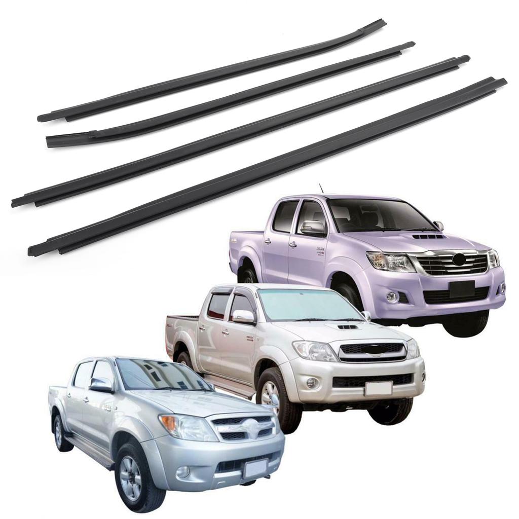 Window Glass Seals 4 Door Weatherstrip Fits Toyota Hilux SR5 V6 Pickup 2005-2015