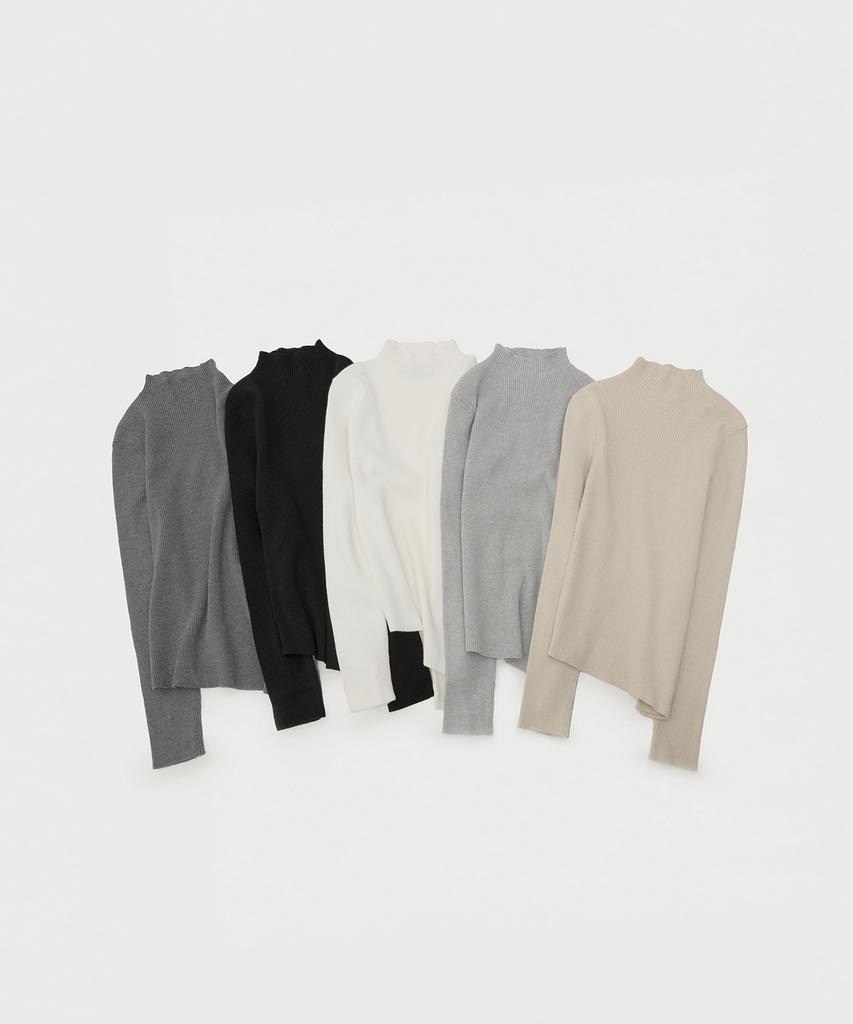 MONGDOL Half Neck Slit Ribbed Knit Mdkt121_5 Colors