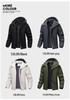 Men's Plus Size Quilted Windbreaker Hooded Jacket - 2026 Autumn/Winter Velvet Thickened Outdoor Style.