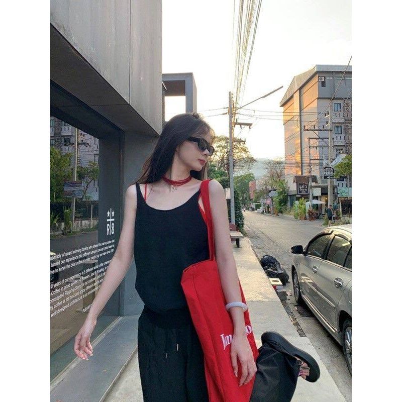 

Trendy Design Gray Sleeveless Camisole for Women 2024 New Style Inner Wear with Beautiful Back and Open Back Design Black S Recommends Wearing 40-47.5kg