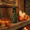 Autumn Home Decor Witch Figurine Statue, Resin Halloween Fall Tabletop Decor, Harvest Ornaments Shelf Ornament for Mantel Fireplace Desk Tiered