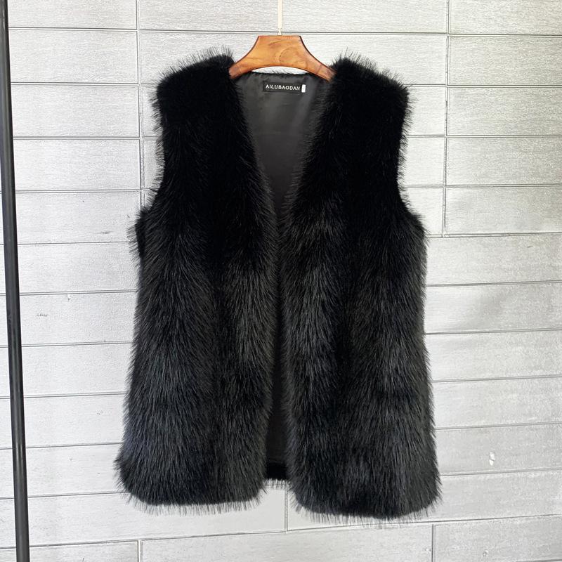Winter Mid-length Faux Fur Vest Women`s