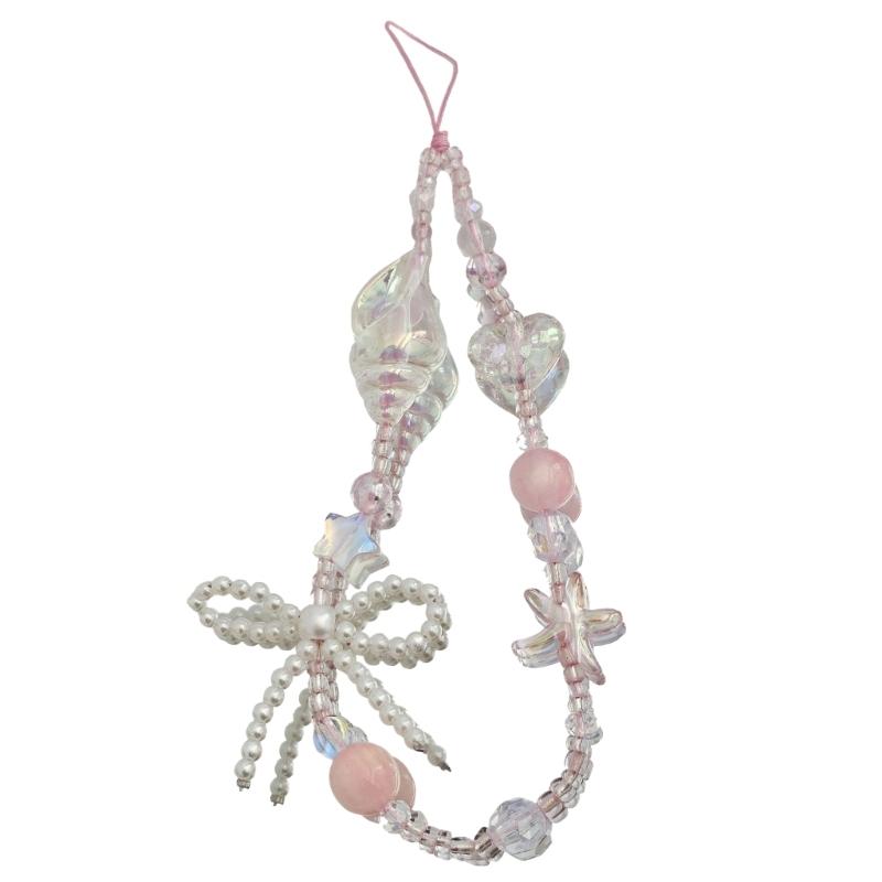 

Women Girls Cellphone Pendant Mobilephone Hanging Cord Elegant Handmade Beaded Telephone Strap Jewelry Fashion Accessory розовый