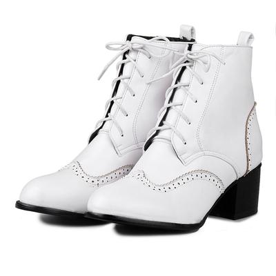 Mode Mode Dames Enkellaarsjes Naaien Wit Rood Bruin Hakken Korte Laars Vrouwelijk 2024 Herfst Winter Feest Dansschoenen Grote Maat 50