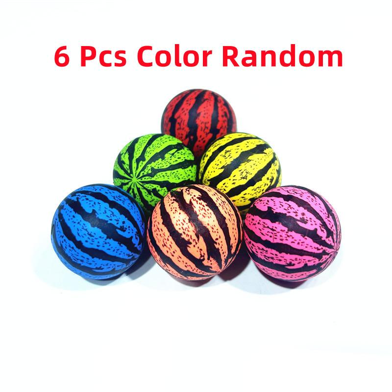 

6 Pcs Bouncy Ball Kids Educational Toys Watermelon Balls Jumping Bouncing Plastic Outdoor Parent-Child Interactive Toys