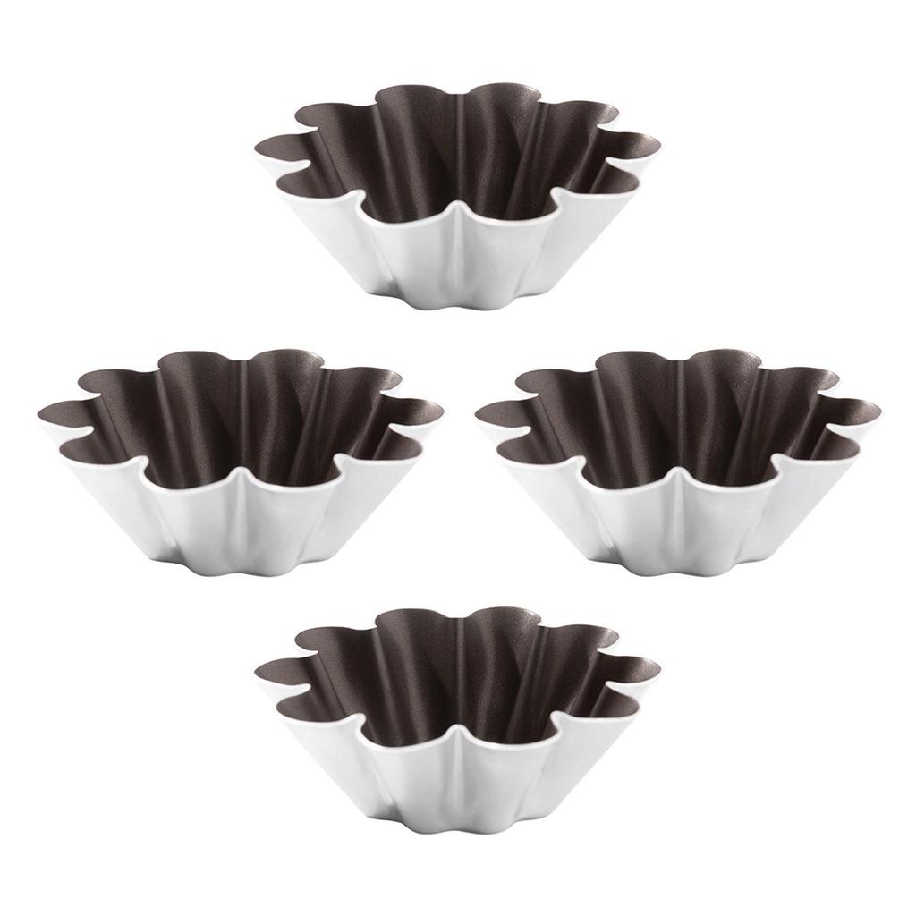 4Pcs Eggs Tart Molds Tiny Pie Tartlets Dessert Molds Aluminium Small Tart Pans Small Cupcakes Molds Bakings Cups