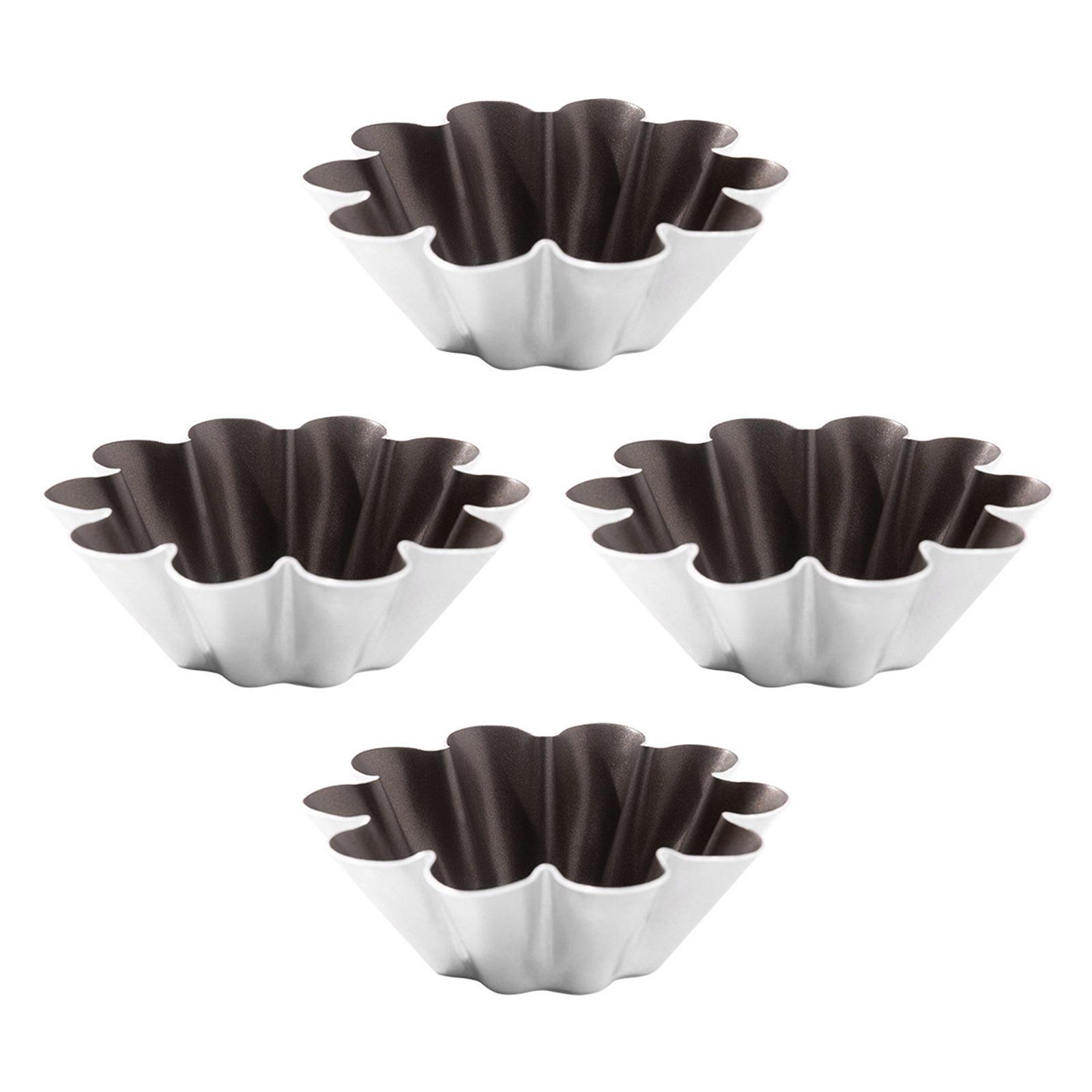 

4 шт. Формы для яичных тарталеток Алюминиевые маленькие формы для тарталеток Маленькие формочки для кексов, пирожных, маффинов, печенья Формочки для выпечки Стаканчики для выпечки