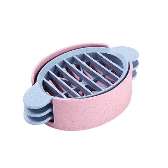 

3 in 1 PP Boiled Egg Slicer Cutter Divider Kitchen Gadget Cooking Tool розовый