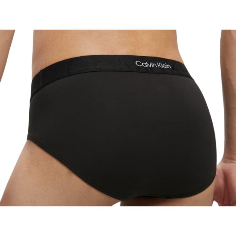 Calvin Klein Double Gravity Band Solid Jacquard Waistband Briefs Men Underwear Black NB3311-UB1