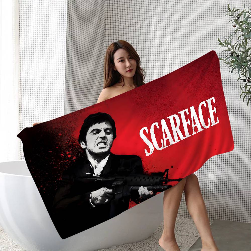 S-Scarface 1983 Film Al P-Pacino Microfiber Printed Beach Towel Mountain Climbing Yoga Beach Swimming Absorbent Soft Towel