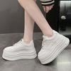 Women 7CM Platform Sneakers Simple Design Shoes Lace Up Casual Comfortable Shoes Trend Female Outdoor High Quality Sneaker 35-40