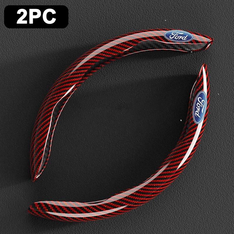AACB1 2PCS Carbon Fiber Car Steering Wheel Cover Anti-skid For Ford F150 Ranger Fiesta Focus Transit Mustang Mondeo MK2 MK3 MK7 MAX