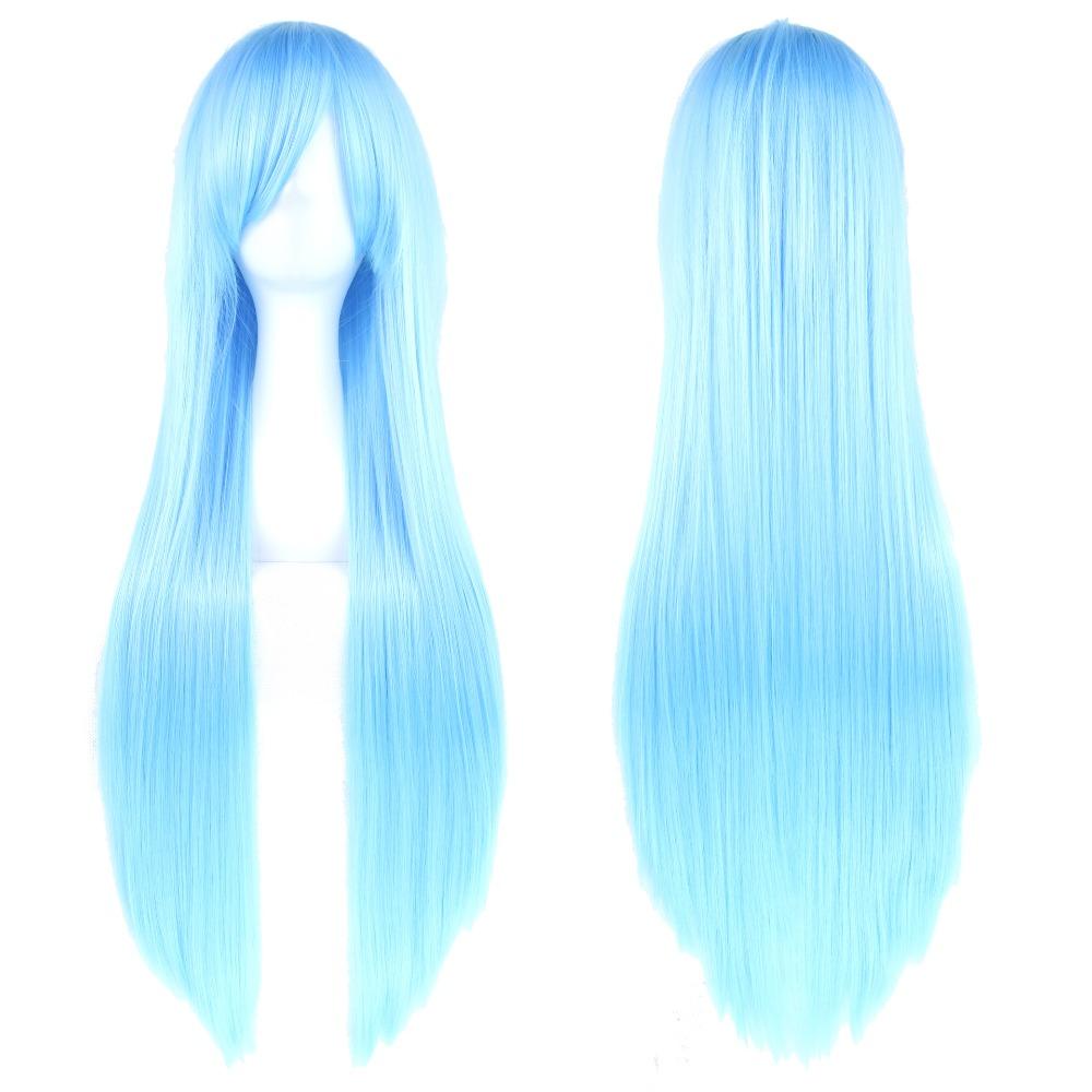 80cm Long Synthetic Hair Heat Resistance Anime Straight Hairpiece Halloween Cosplay Wigs for Women