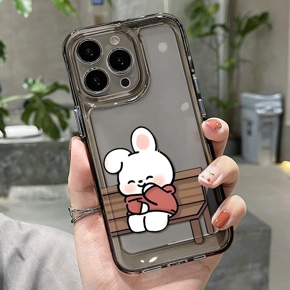 Applicable to iPhone17promax snickering shy rabbit rabbit space phone case Apple 16/15 fine hole 14th generation