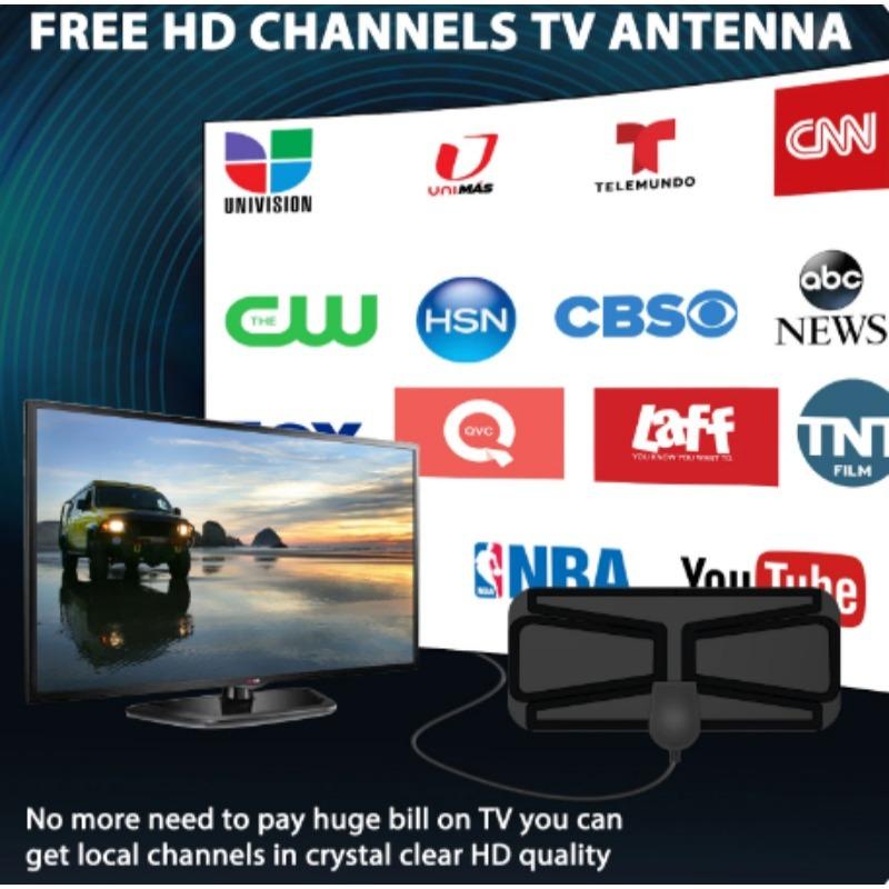 8K High Gain HDTV Antenna - 3600Mile Booster Active Indoor Digital TV Antenna HD Flat Design