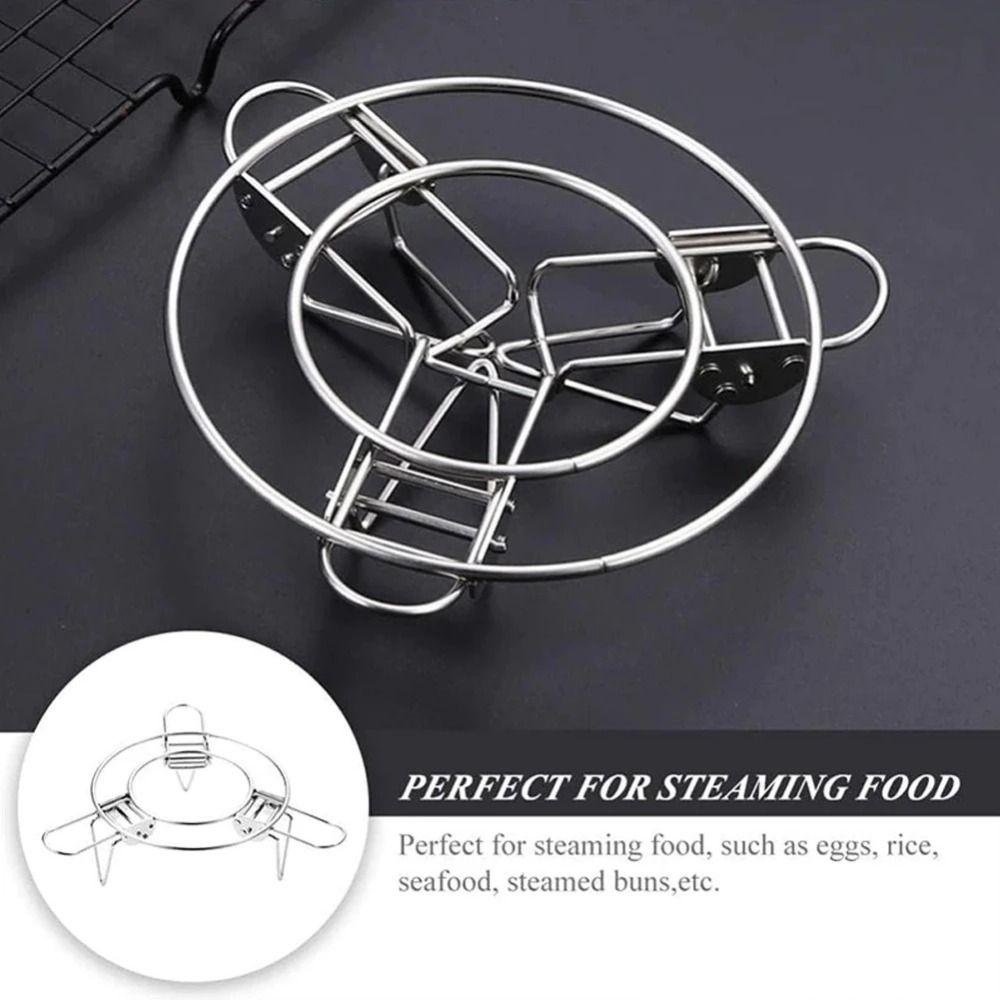 Saving Space Stainless Steel Steamer Foldable Food Steaming Holder Telescopic Steaming Rack  Baking