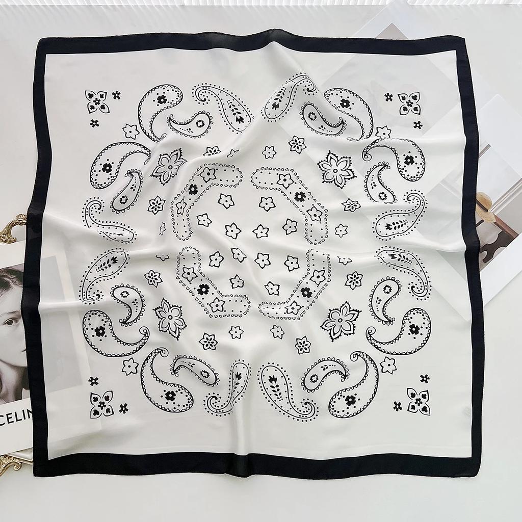 70 Cm Square Scarf Women's Satin Square Print Wrap Foulard Handkerchief Bandanna Neck Hair Skinny Tie Scarves Shawls