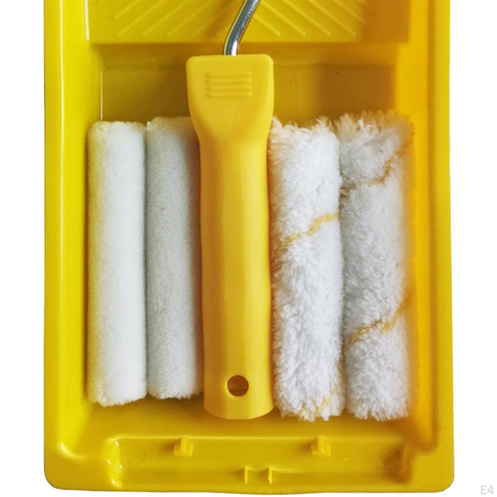 Reusable Paint Roller Brush Kit with Handle, Tray for Commercial Residential