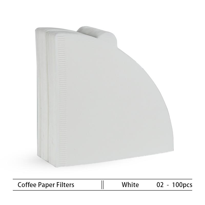 10-100 PCS Coffee Filter Paper V-Shaped Wood Pulp Cone Filter Pour Over 2-4 Cups Natural Drip Coffee Paper Filters Accessories