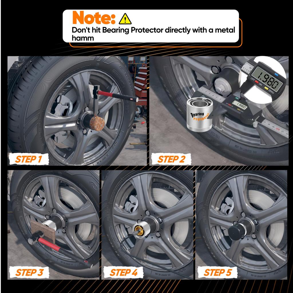 JINGTAO88 1,97 Zoll Lagerschutz, Chrom Radlagerhelfer Passt den meisten 2000 lb oder