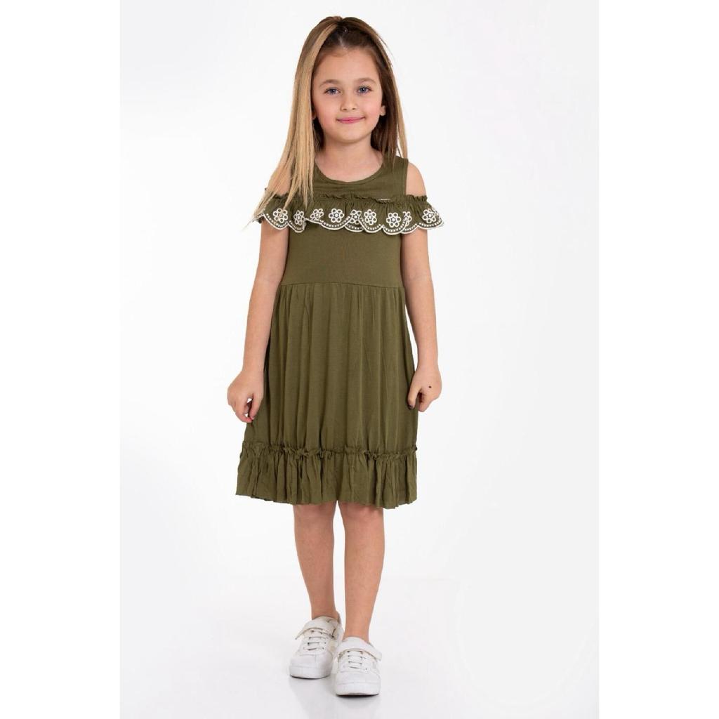 Girl's Daisy Embroidered Festive Summer Dress